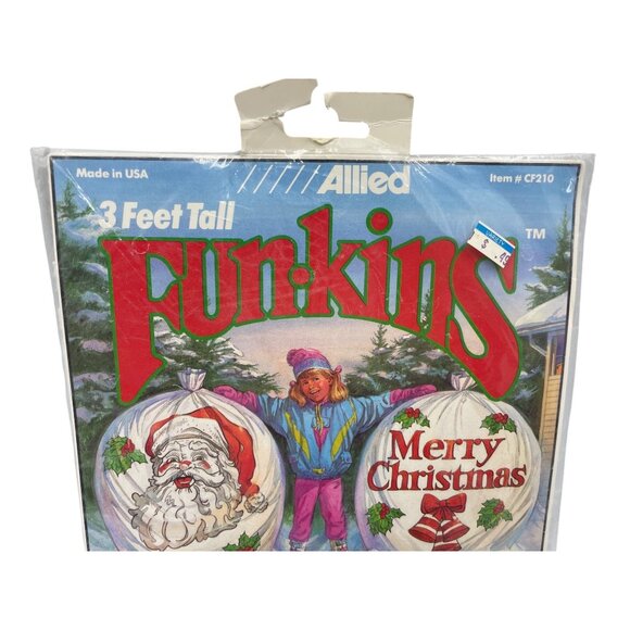 Vintage Funkins Merry Christmas Outdoor Decorations Allied 3 Ft Tall USA NOS - Picture 12 of 15